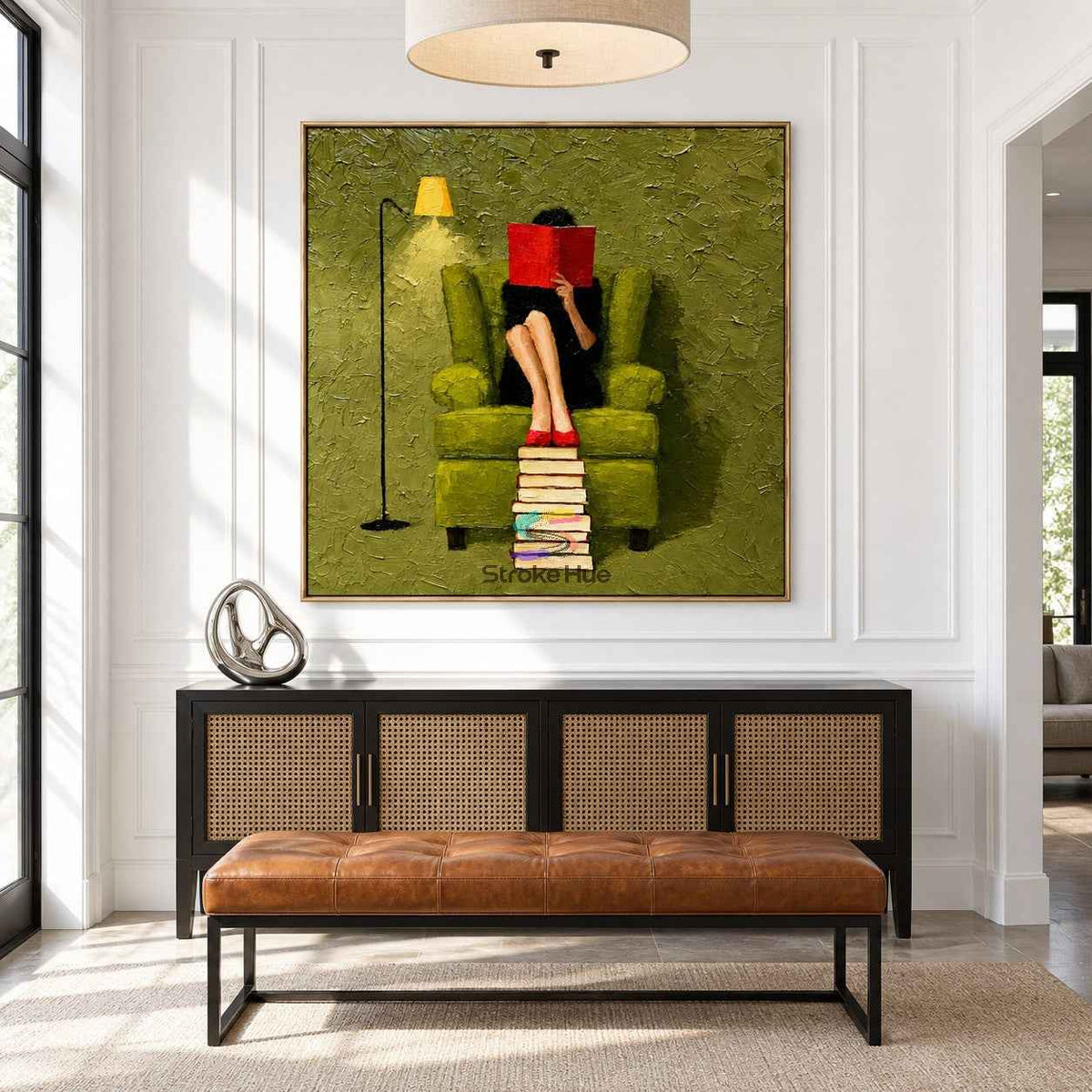 Silent Reading Hour-Literary Woman Oil Painting