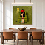 Silent Reading Hour-Literary Woman Oil Painting