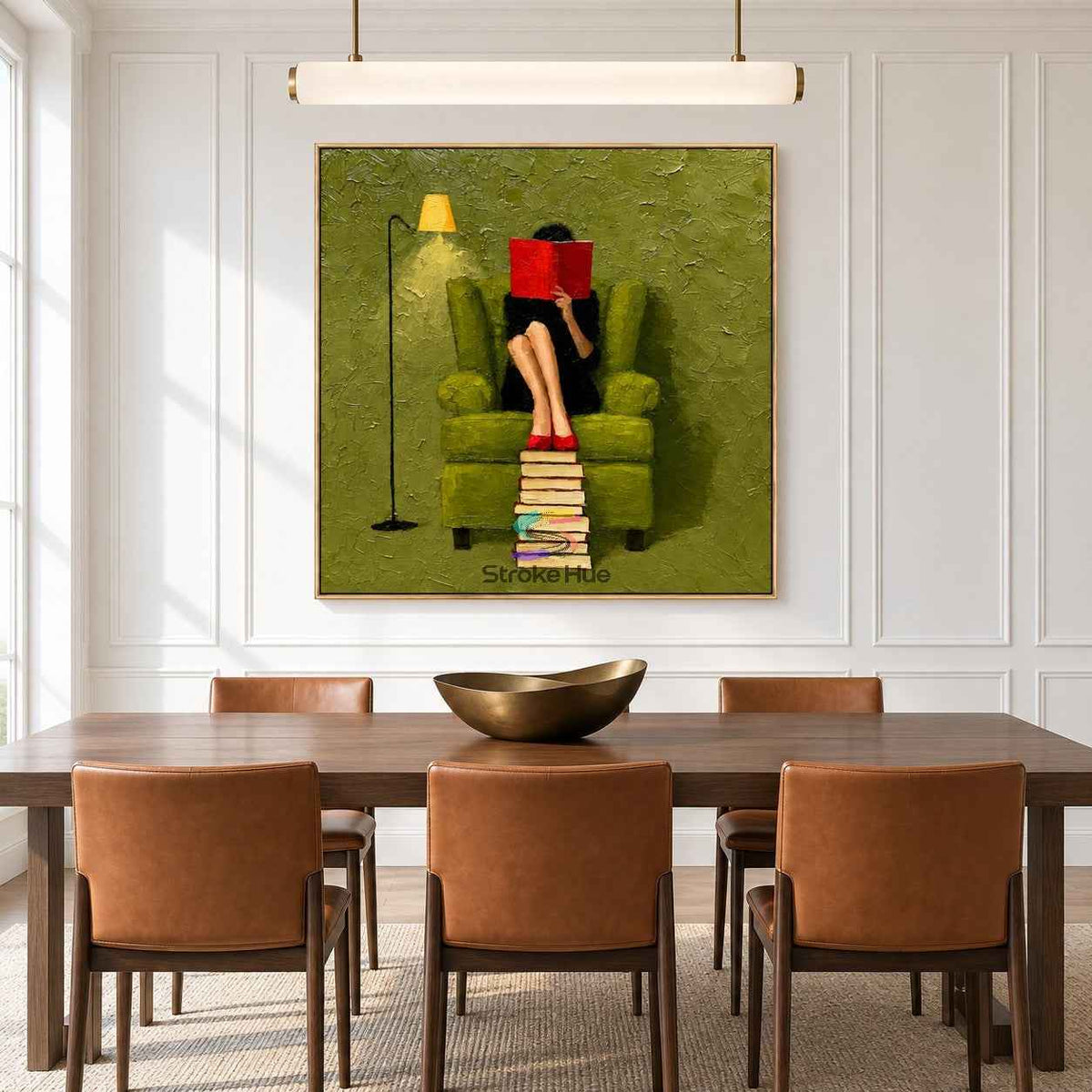 Silent Reading Hour-Literary Woman Oil Painting