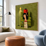Silent Reading Hour-Literary Woman Oil Painting