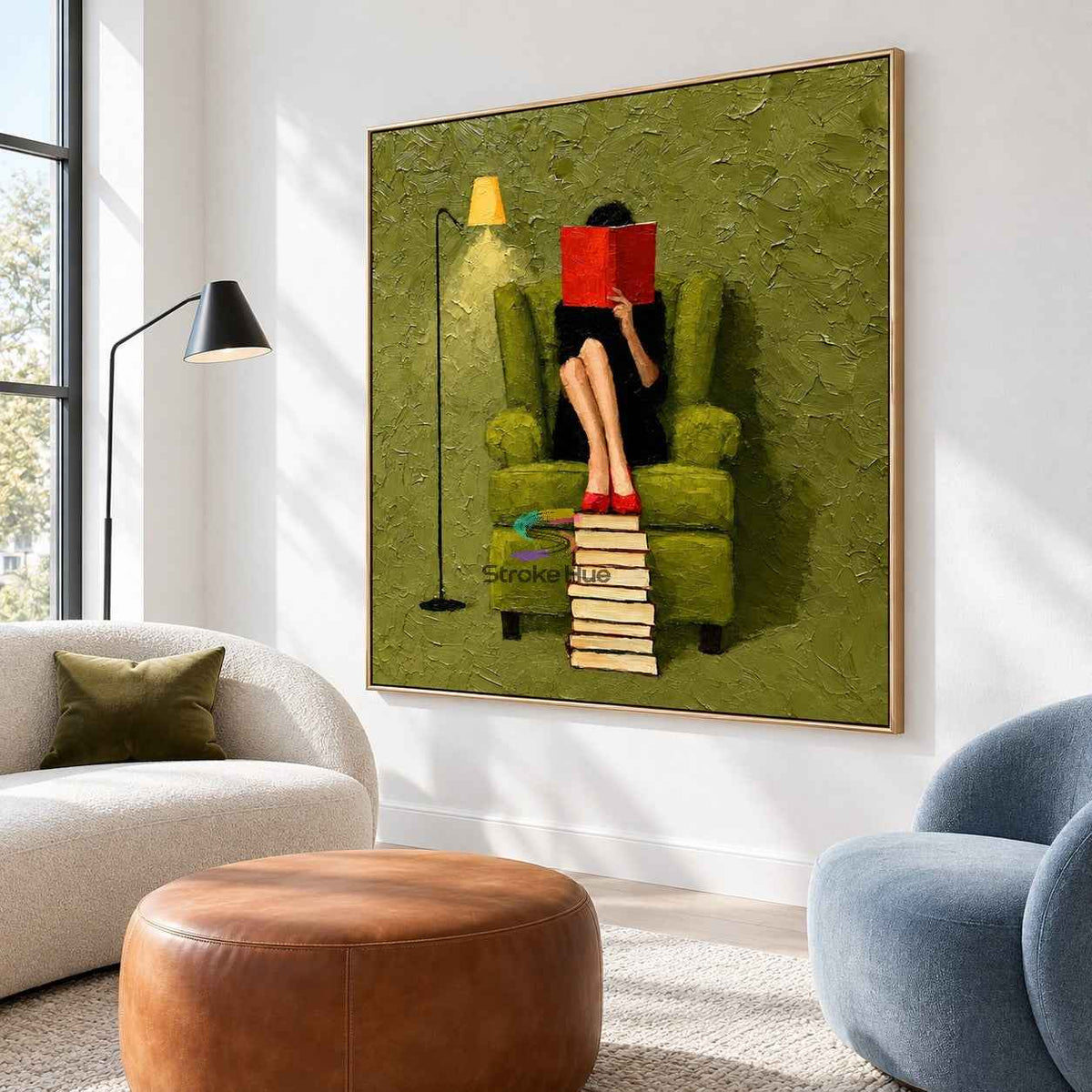 Silent Reading Hour-Literary Woman Oil Painting