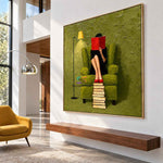 Silent Reading Hour-Literary Woman Oil Painting