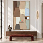 Neutral Harmony-Abstract Texture Oil Painting