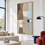 Neutral Harmony-Abstract Texture Oil Painting