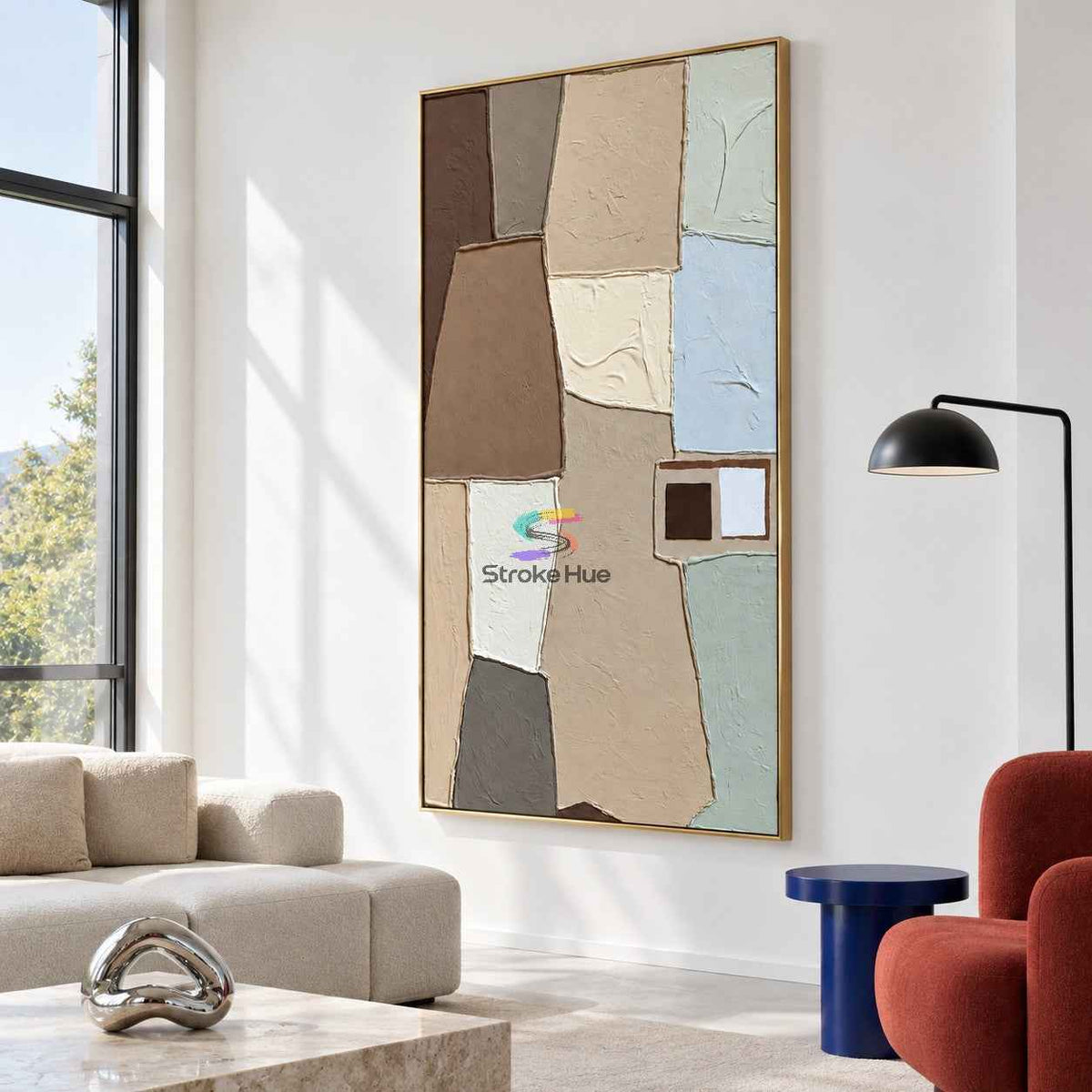 Neutral Harmony-Abstract Texture Oil Painting