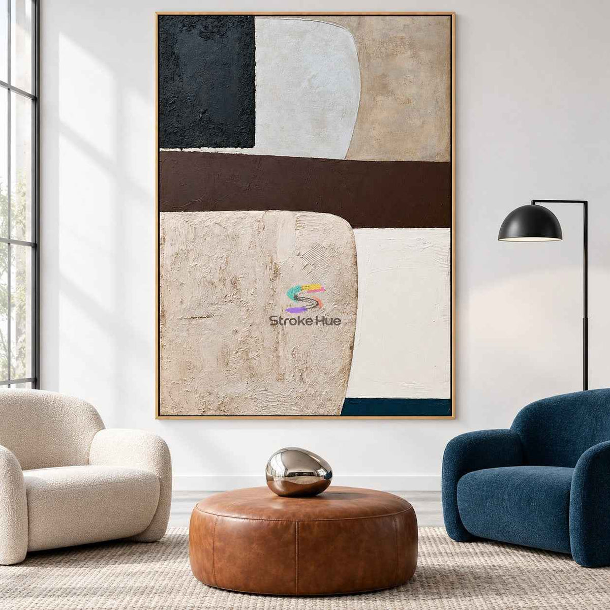 Monochrome Balance-Abstract Texture Oil Painting