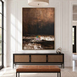 Midnight Reflection-Textured Abstract Landscape Painting
