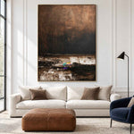Midnight Reflection-Textured Abstract Landscape Painting
