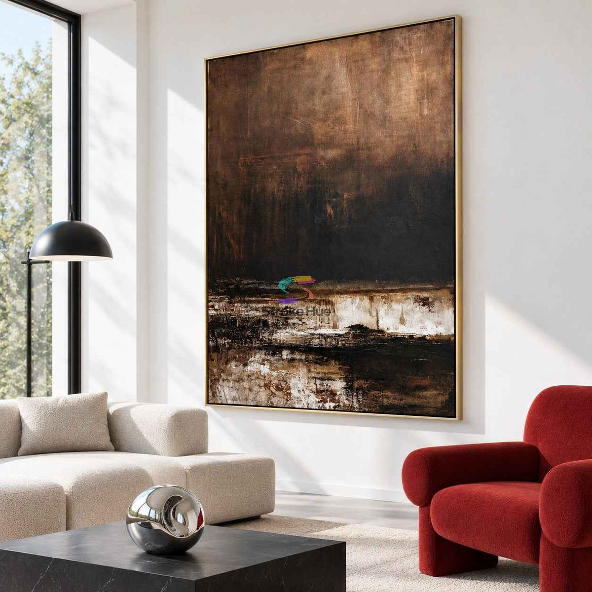 Midnight Reflection-Textured Abstract Landscape Painting