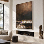 Midnight Reflection-Textured Abstract Landscape Painting