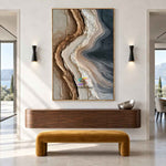 Ocean Layers-Textured Abstract Coastal Painting