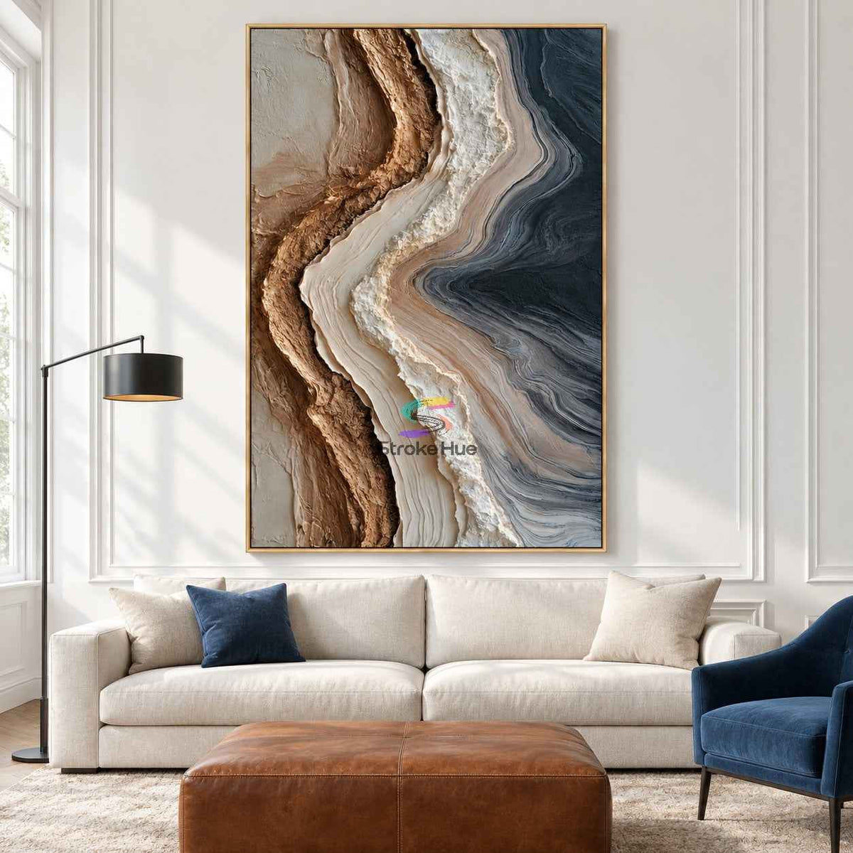 Ocean Layers-Textured Abstract Coastal Painting