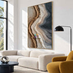 Ocean Layers-Textured Abstract Coastal Painting