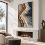 Ocean Layers-Textured Abstract Coastal Painting
