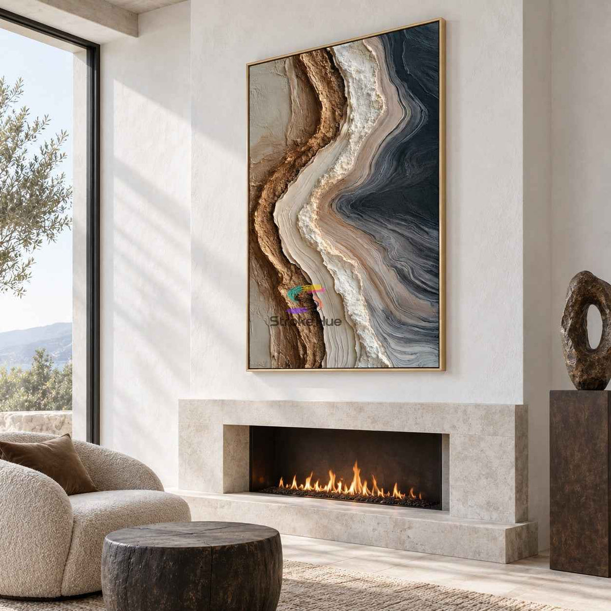 Ocean Layers-Textured Abstract Coastal Painting