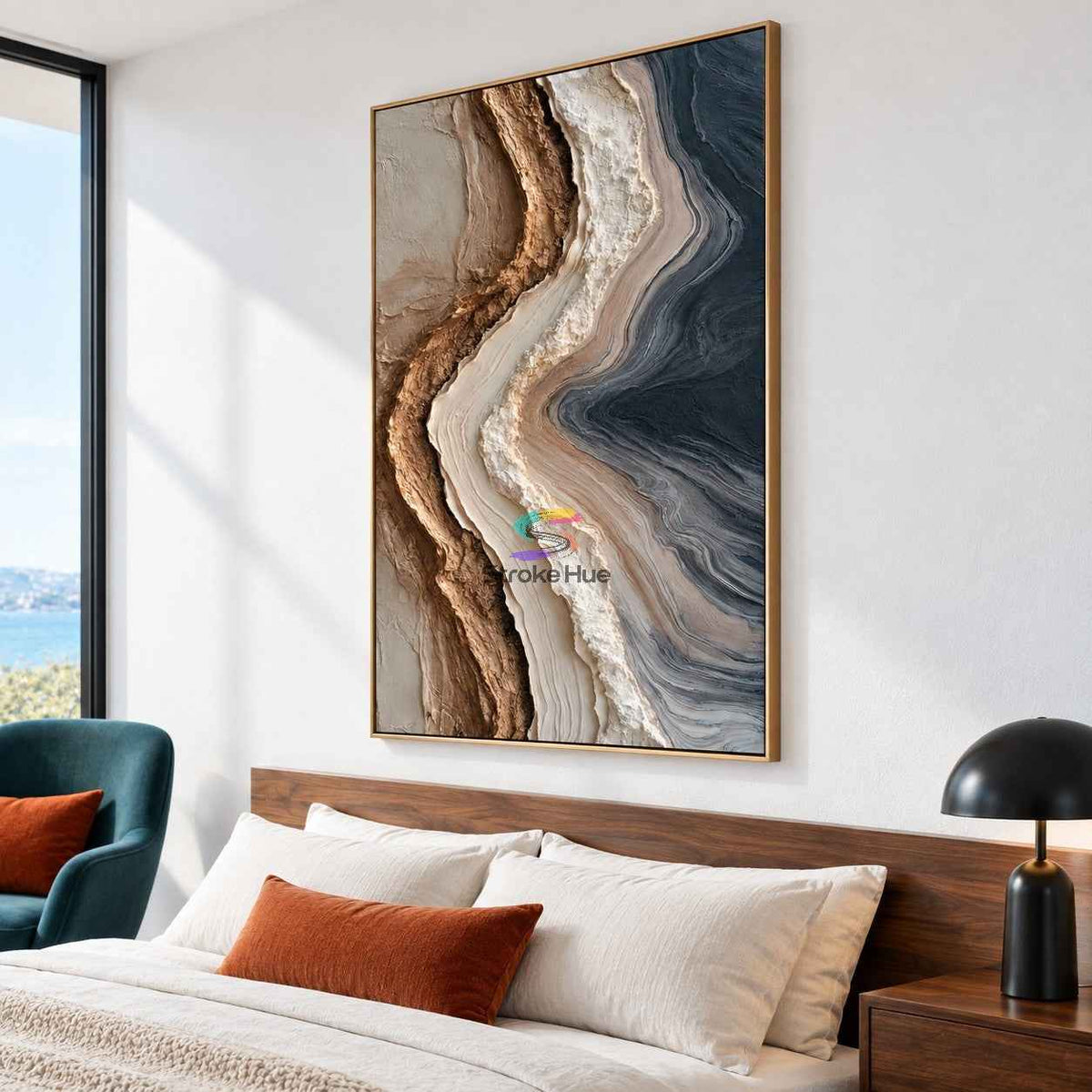 Ocean Layers-Textured Abstract Coastal Painting