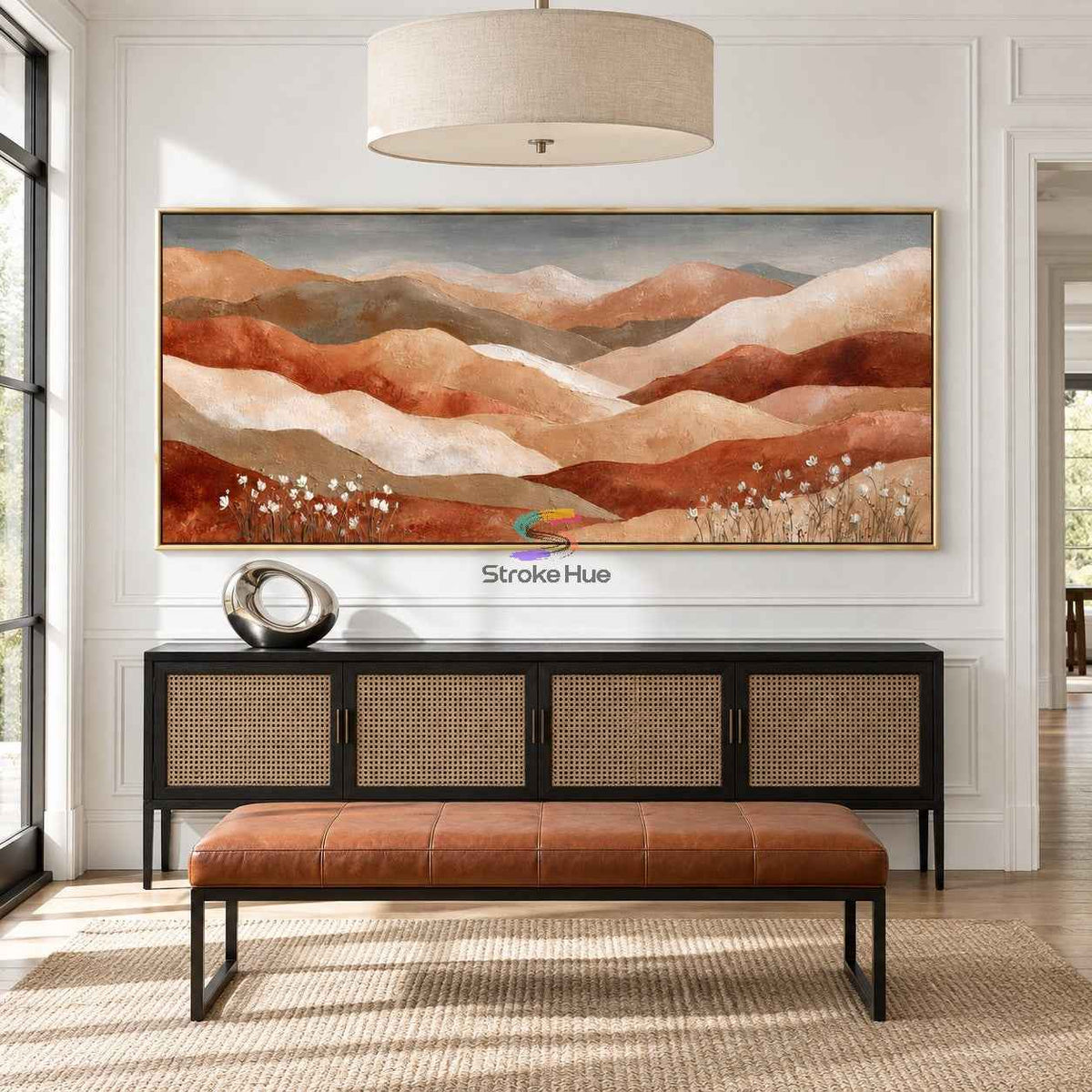 Desert Bloom-Textured Landscape Painting
