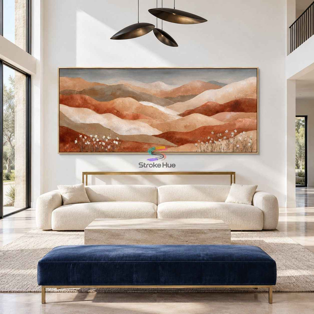 Desert Bloom-Textured Landscape Painting