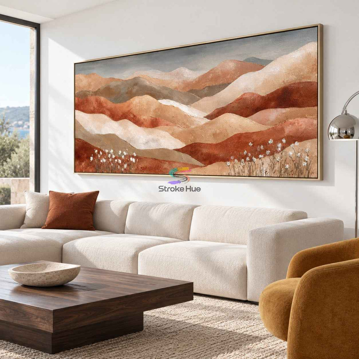 Desert Bloom-Textured Landscape Painting