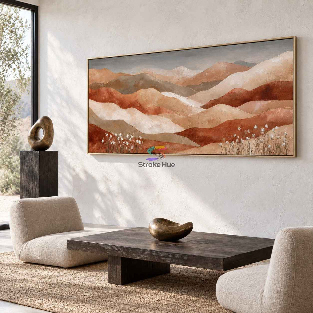 Desert Bloom-Textured Landscape Painting