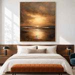 Golden Tide-Sunset Ocean Landscape Painting