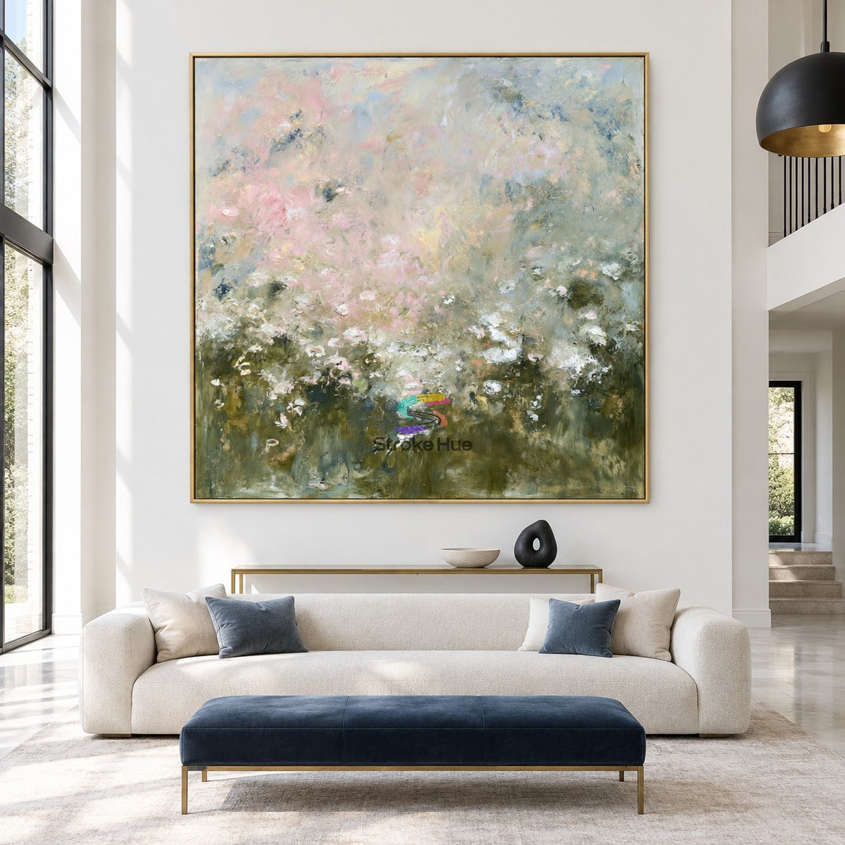 Meadow Mist-Floral Landscape Painting