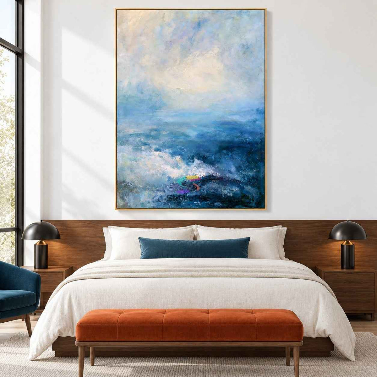 Ocean Whisper-Blue Abstract Painting