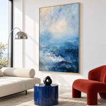 Ocean Whisper-Blue Abstract Painting