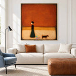 Silent Walk-Minimalist Dog Painting