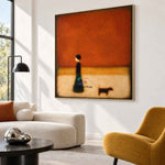 Silent Walk-Minimalist Dog Painting