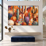 Desert Cactus Bloom-Colorful Cactus Painting