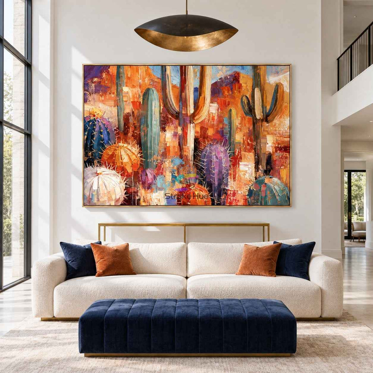 Desert Cactus Bloom-Colorful Cactus Painting