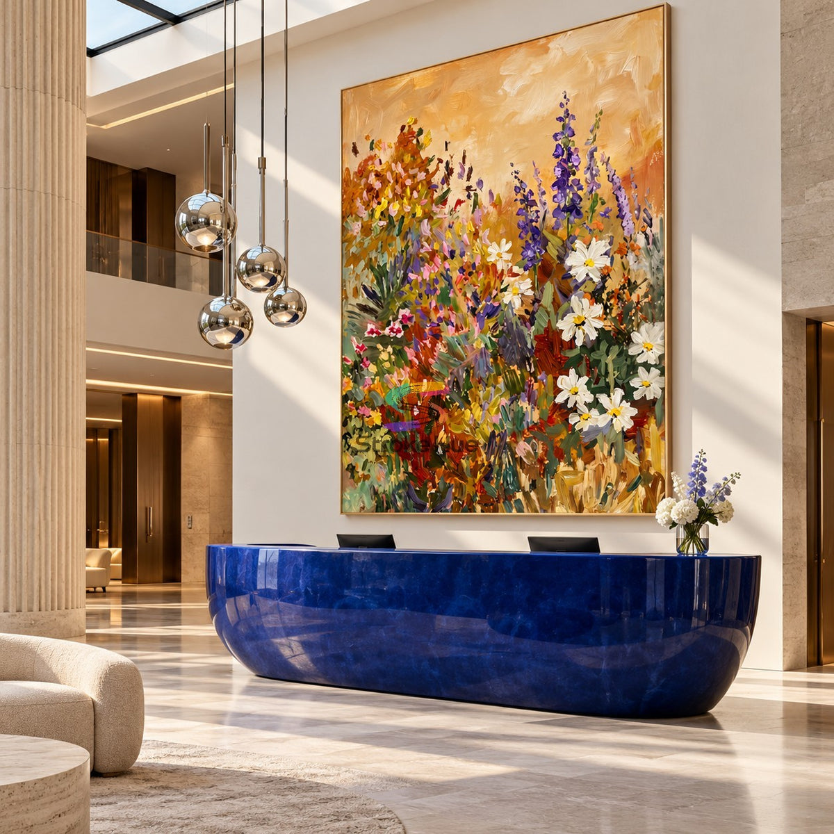 Meadowlight Bloom-Colorful Wildflower Oil Painting