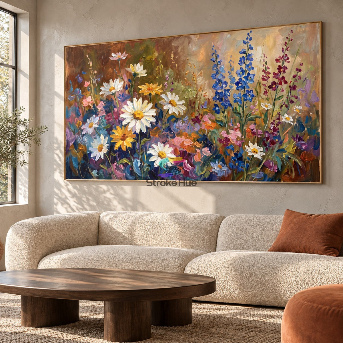 Daisy Rhapsody-Colorful Wildflower Oil Painting
