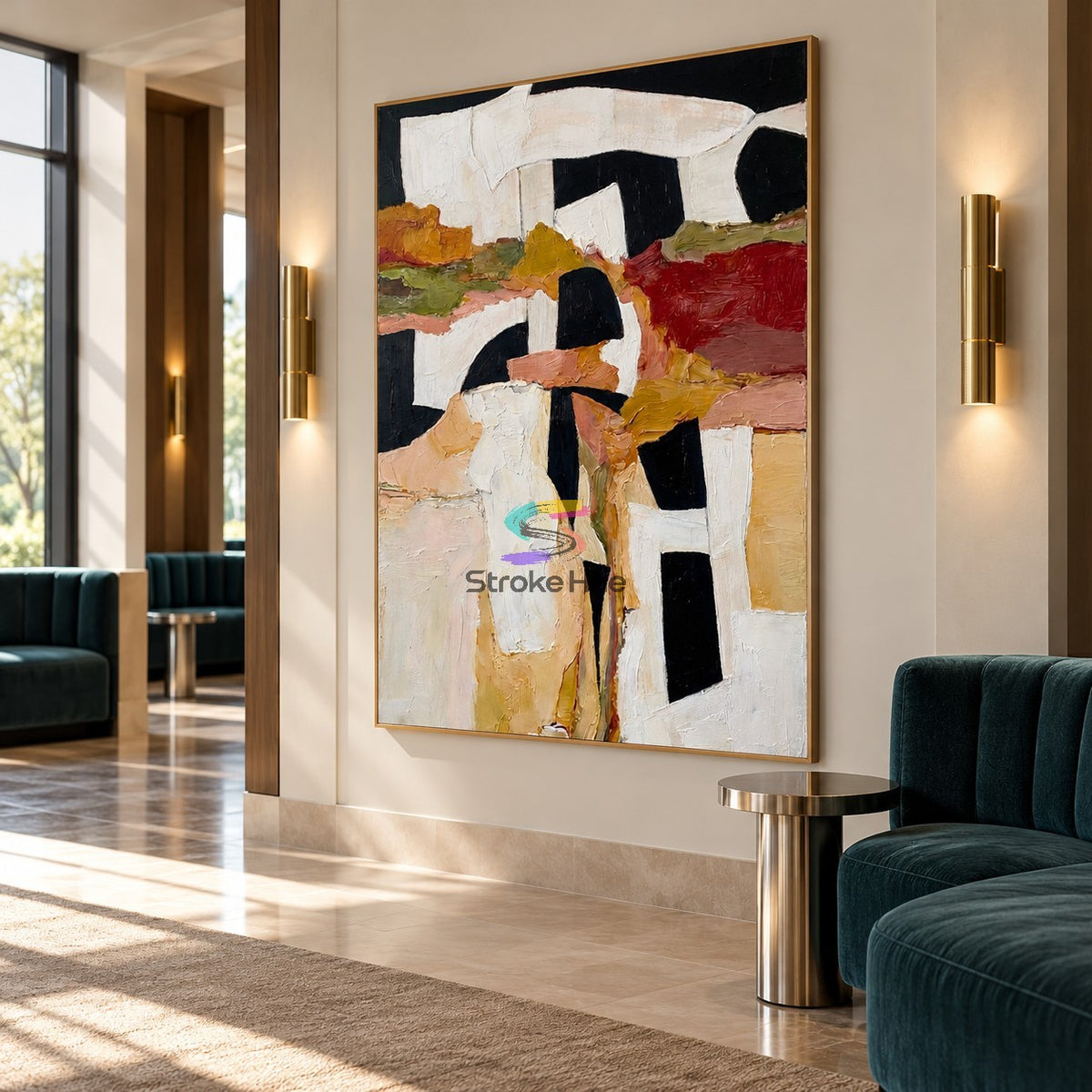 Earthbound Contrast-Textured Abstract Oil Painting