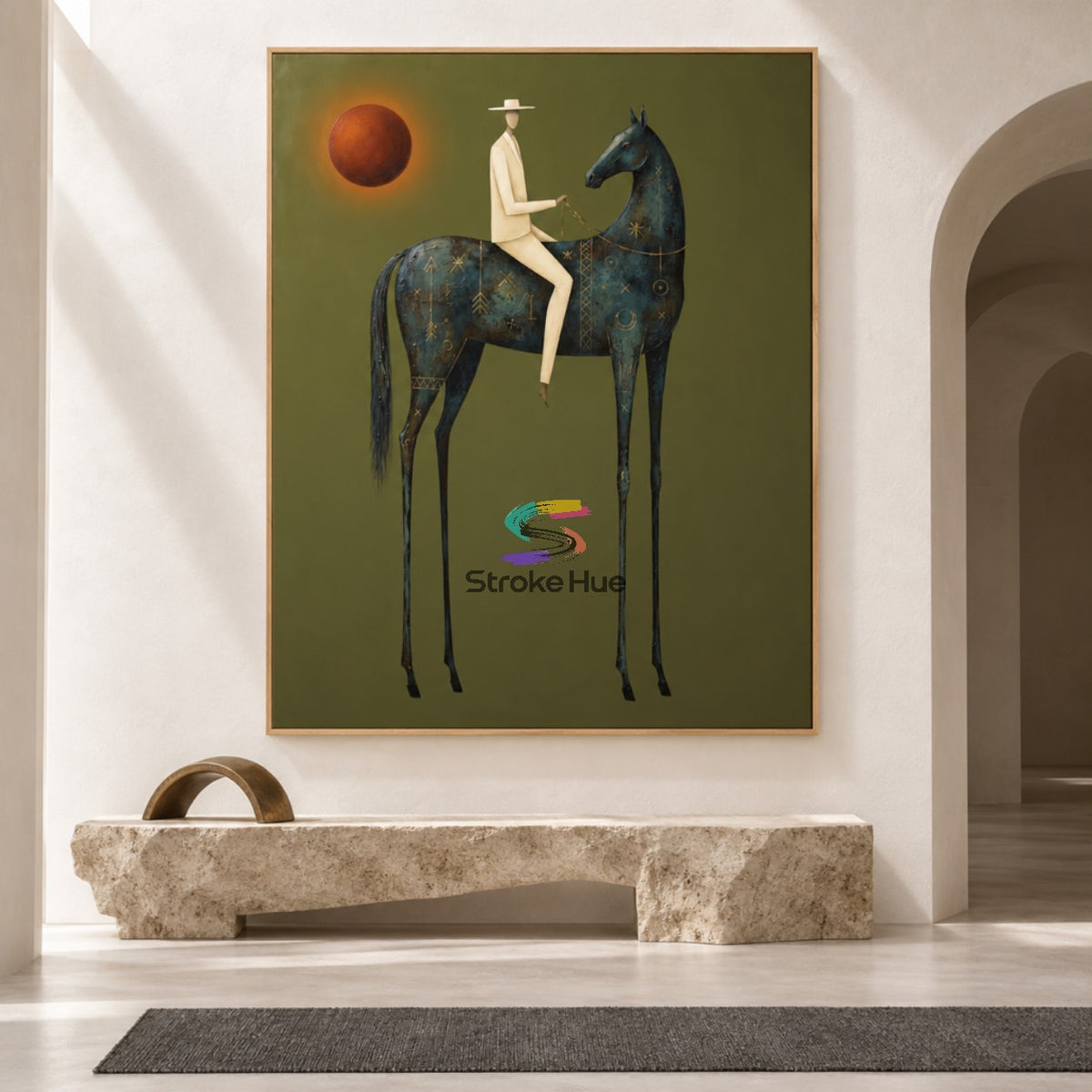 Solstice Rider-Surreal Equestrian Oil Painting