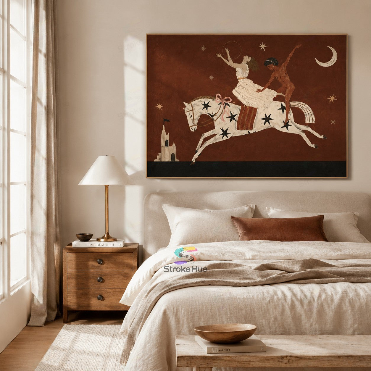 Starbound Riders-Vintage Horse Painting