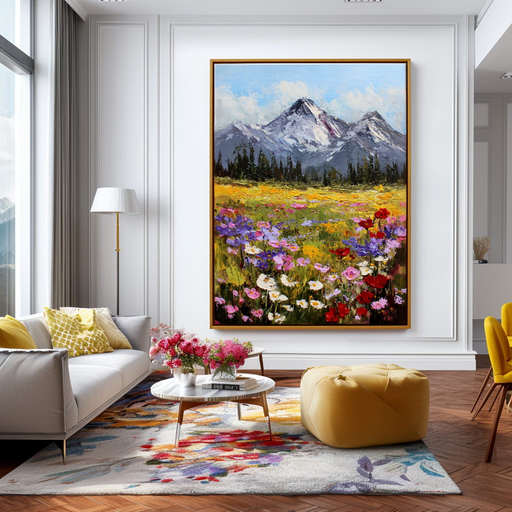 Alpine Bloom-Mountain Meadow Painting