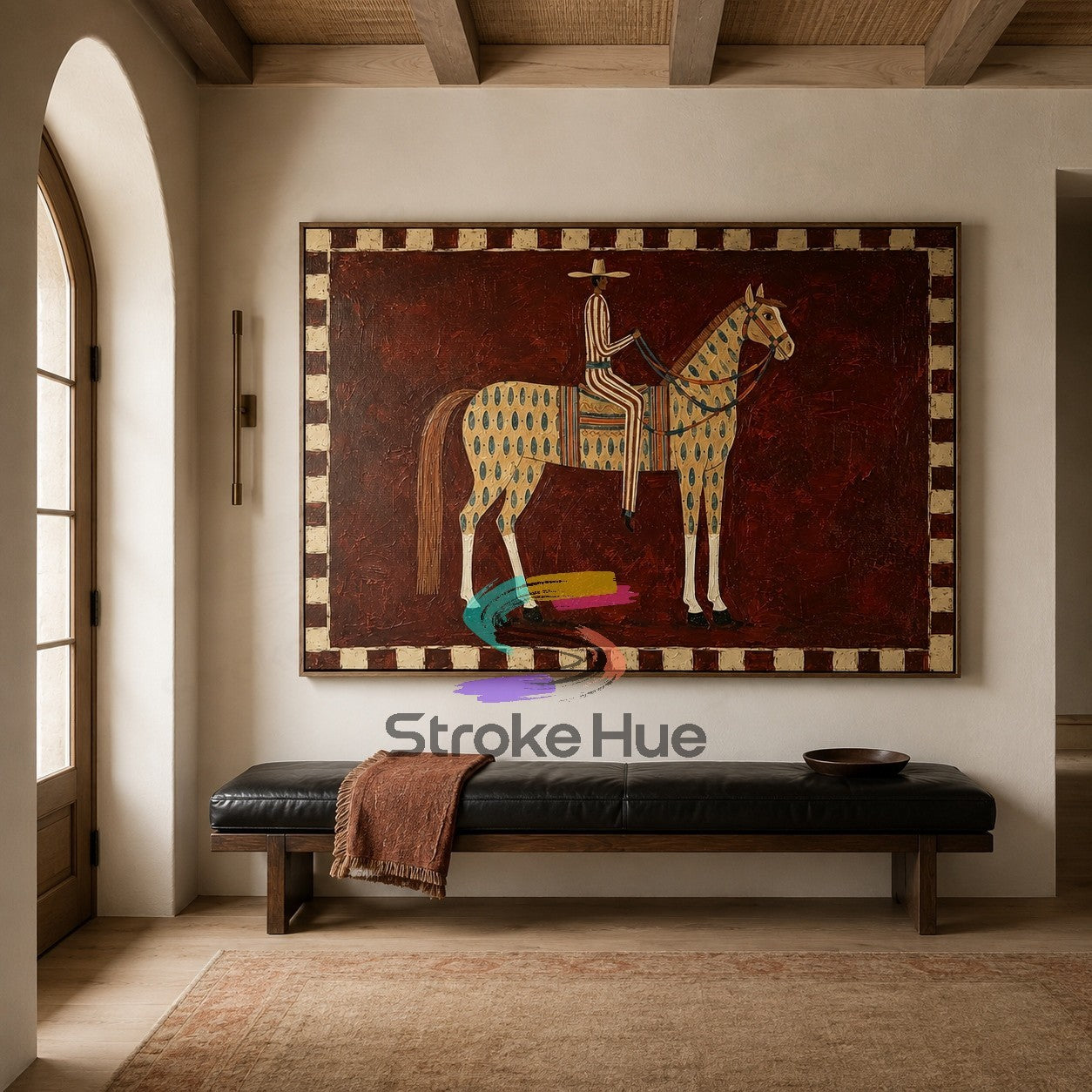 Crimson Parade-Western Horse Painting