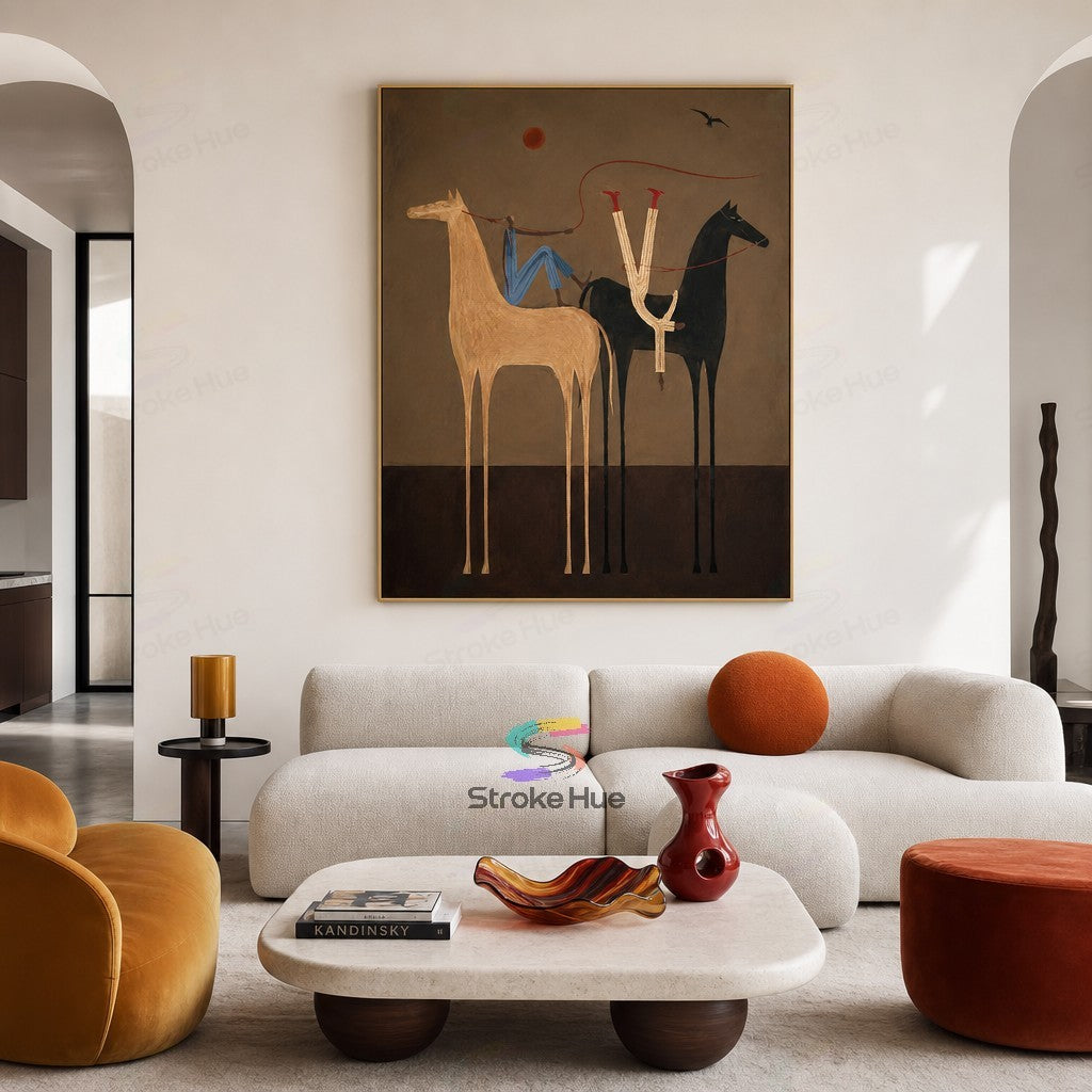 Red Thread Riders-Two Horse Painting