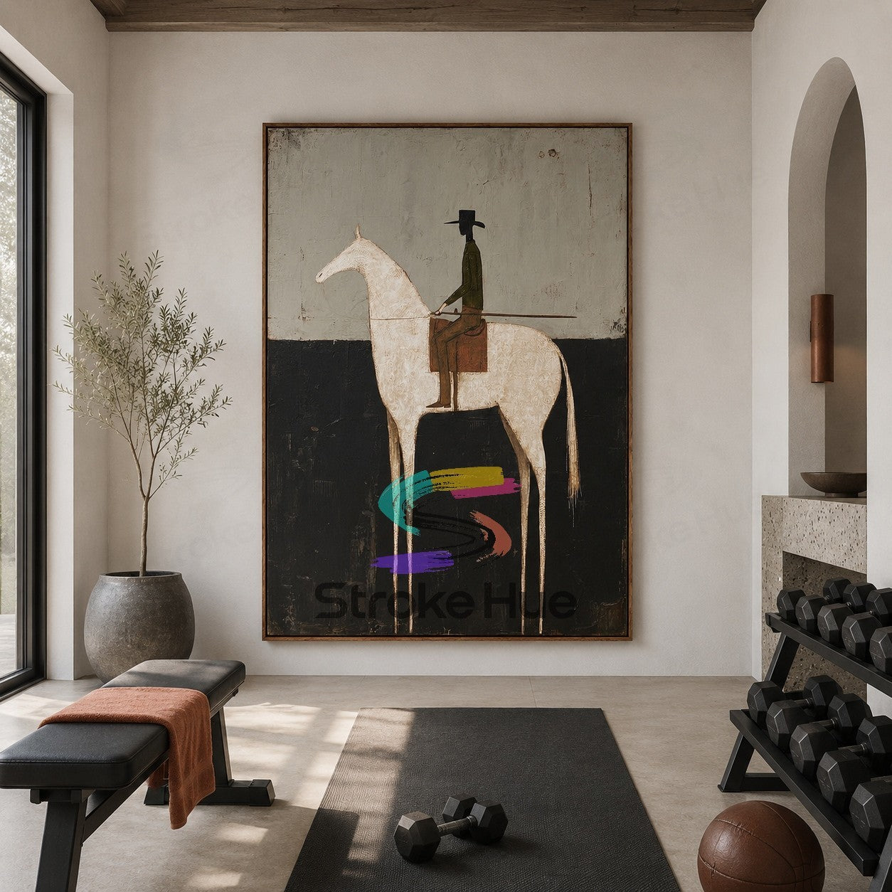Silent Frontier-White Horse Painting