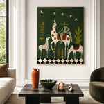 Moonlit Meadow Riders-Surreal Horse Oil Painting