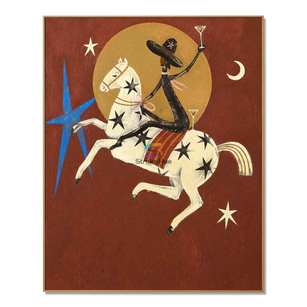 Celestial Star Rider-Surreal Horse Oil Painting