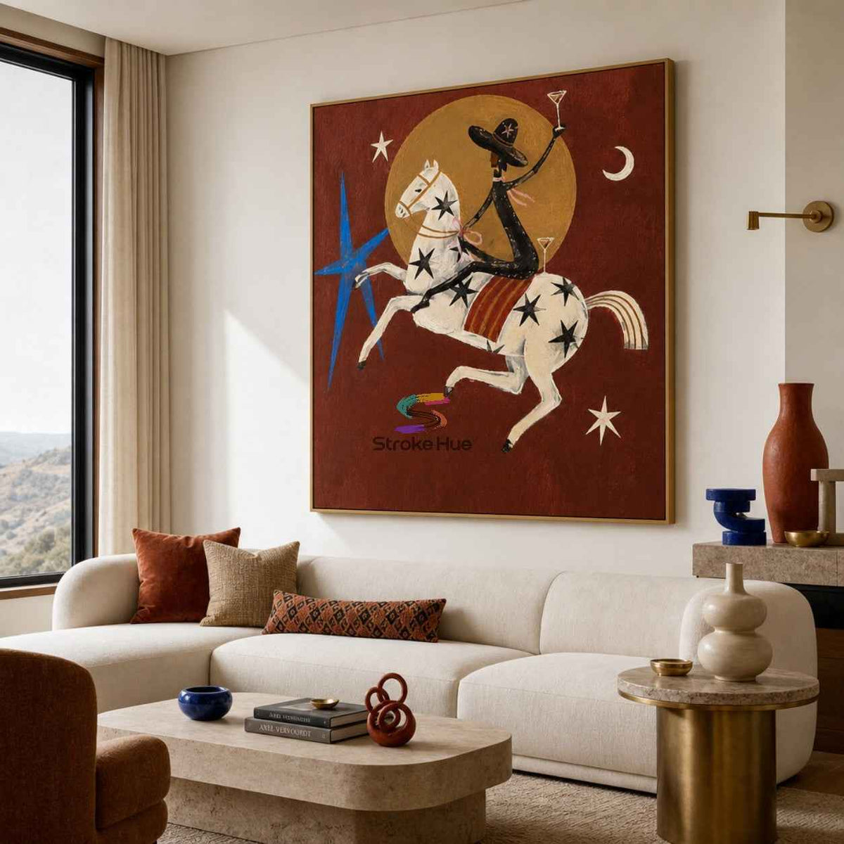Celestial Star Rider-Surreal Horse Oil Painting