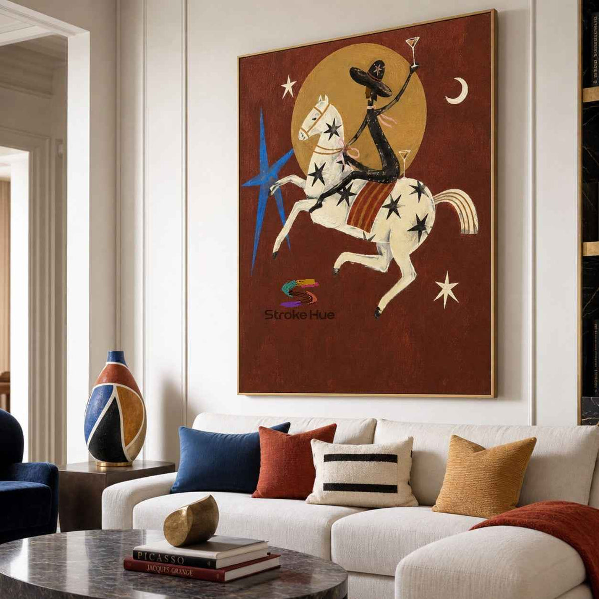 Celestial Star Rider-Surreal Horse Oil Painting
