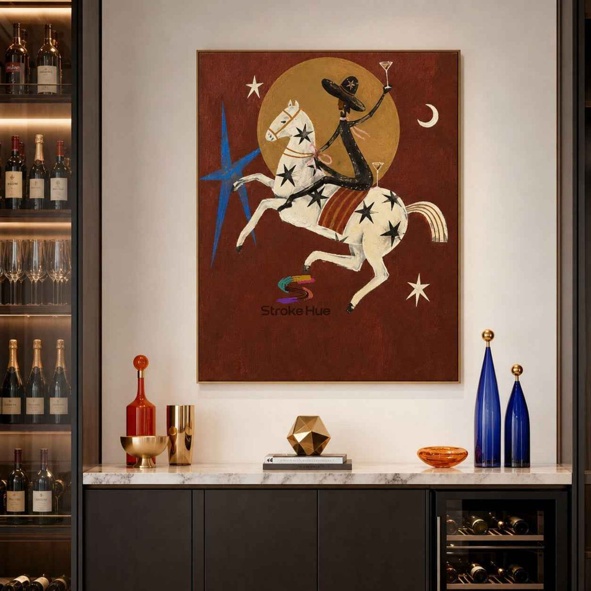 Celestial Star Rider-Surreal Horse Oil Painting