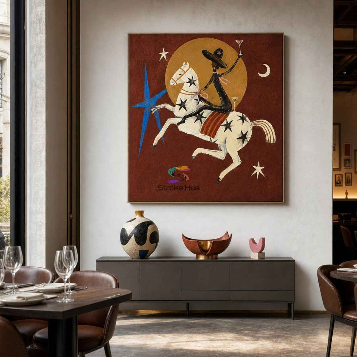 Celestial Star Rider-Surreal Horse Oil Painting