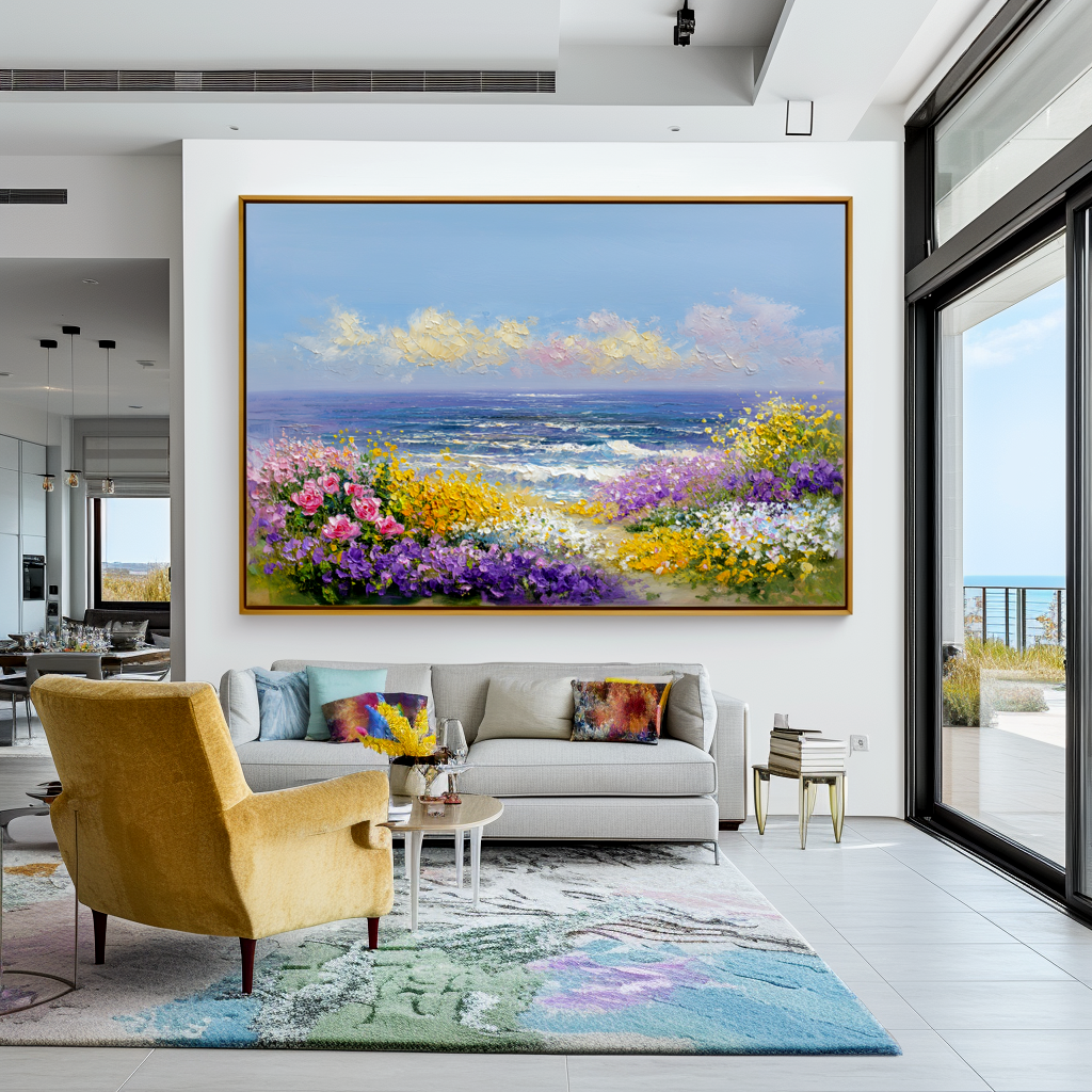 Blooming Coast-Seaside Garden Painting
