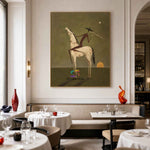 Silent Desert Voyager-Surreal Horse Oil Painting