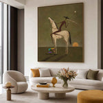 Silent Desert Voyager-Surreal Horse Oil Painting